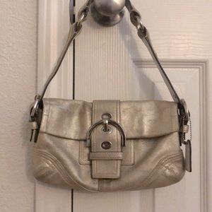 Small Coach shoulder bag, metallic gold